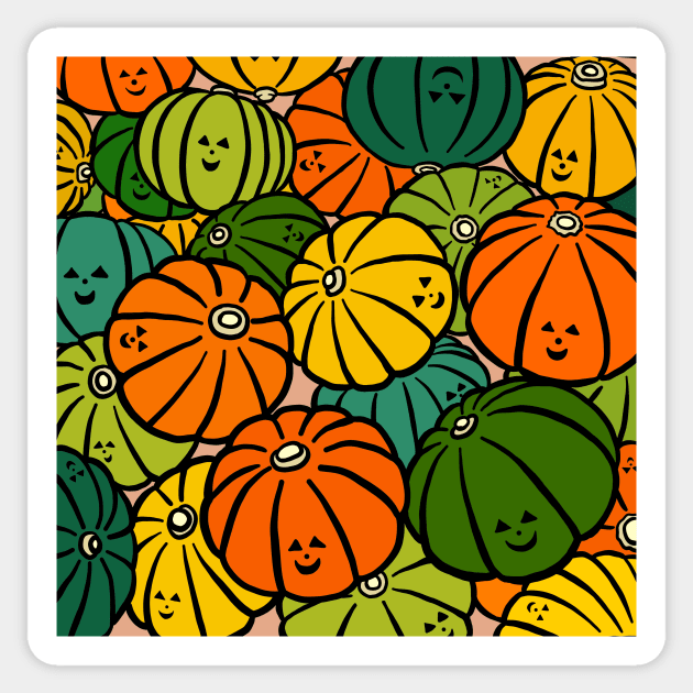 Halloween Pumpkins in Action Sticker by lamaisondulapino